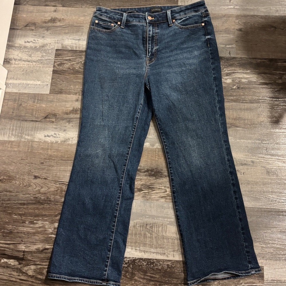 Talbots Barely Boot Jean Brea Wash Blue Denim Petite 12P High Rise Bootcut